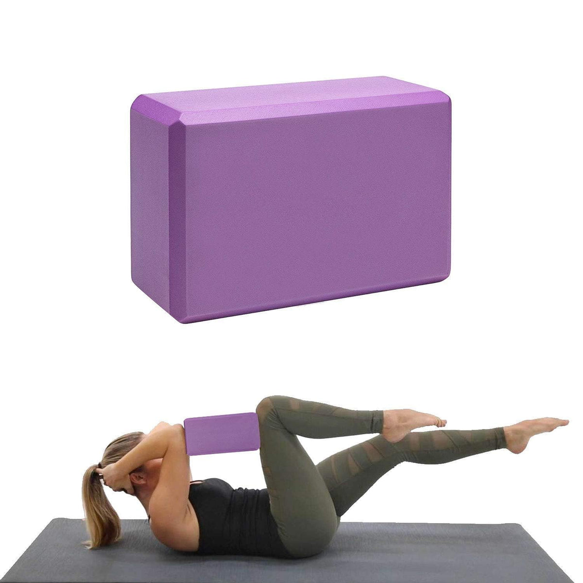 Bline 1Pc Motivational Yoga Block  High Density Eva Foam, NonSlip Supportive Brick For Yoga, Pilates, Stretching, Meditation