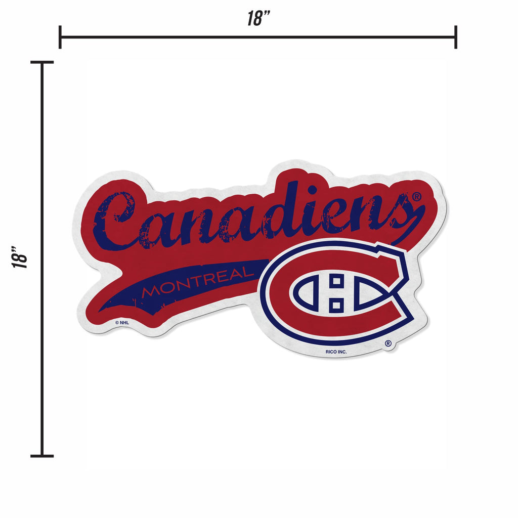 Rico Industries Nhl Montreal Canadiens Distressed Shape Cut Pennant - Home And Living Room D  Cor - Soft Felt Ez To Hang