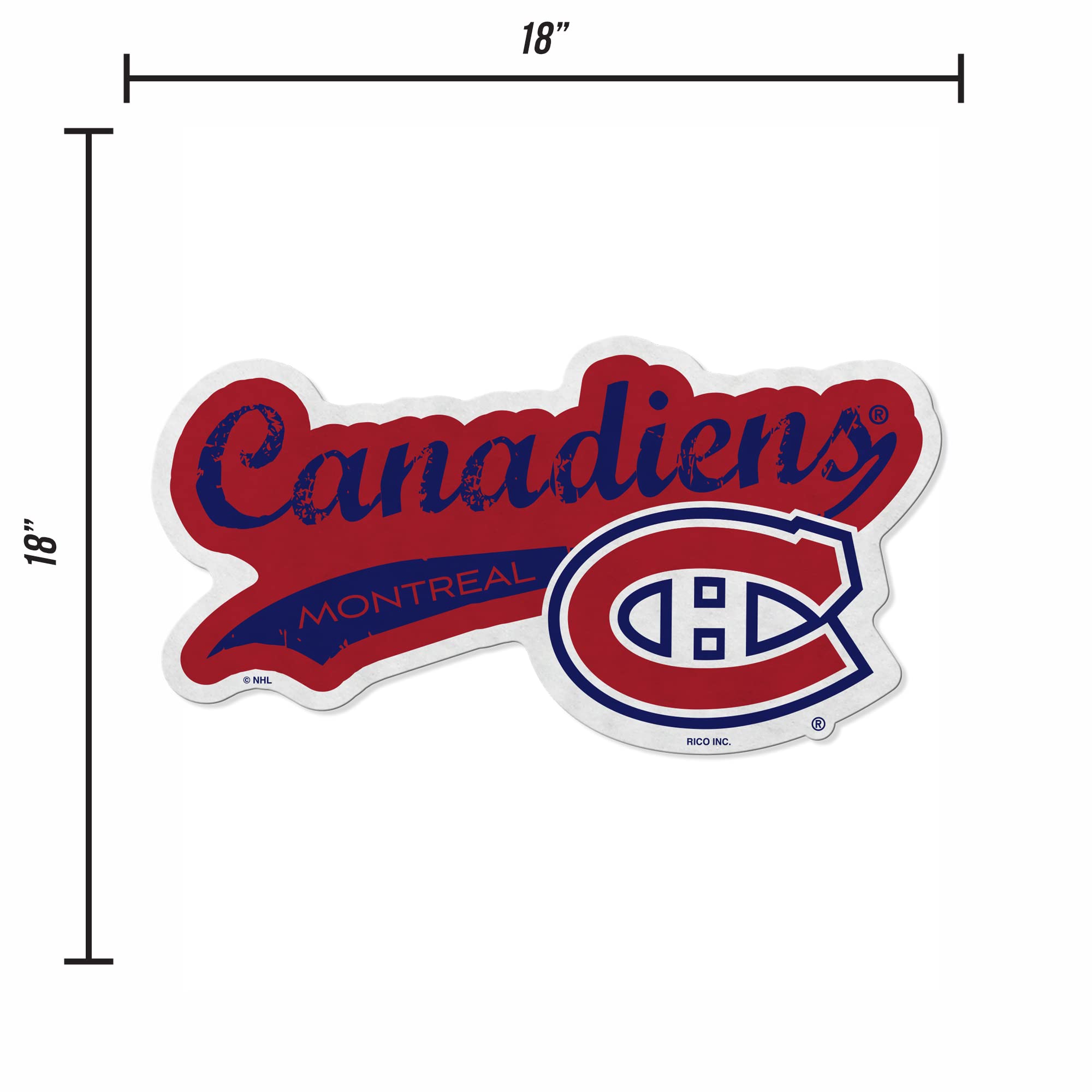 Rico Industries Nhl Montreal Canadiens Distressed Shape Cut Pennant - Home And Living Room D  Cor - Soft Felt Ez To Hang