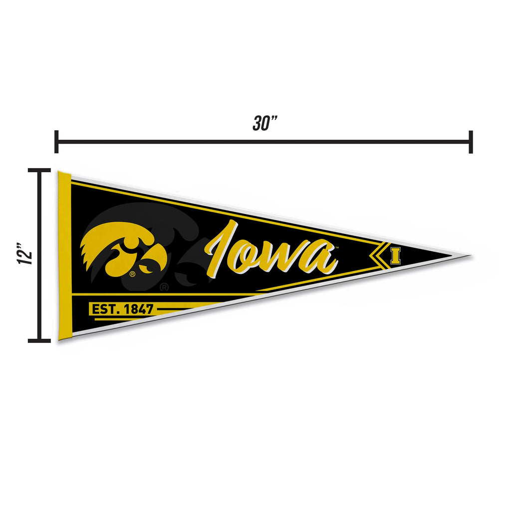 Rico Industries Ncaa Iowa Hawkeyes Classic 12'' X 30'' Felt Wall D  Cor Pennant - Great For Home/Bed Room/Man Cave D  Cor