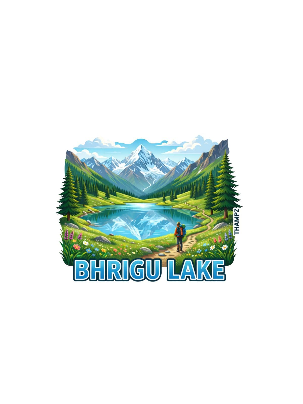THAMPZ Bhrigu Lake 3D Embossed Flexible Fridge Magnet 0.5mm Decorative with Strong Hold | Refrigerator Magnet for Notes, Photos