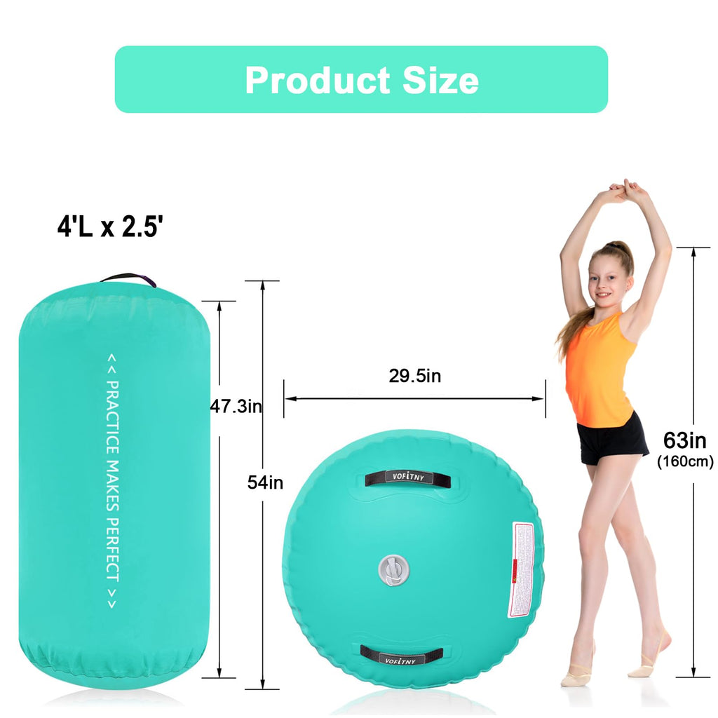 Vofitny Inflatable Gymnastics Air Mat Tumbling Track With Air Barrel Octagon Mat With Pump For Home/Gym