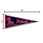 Rico Industries Ncaa Mississippi Rebels - Ole Miss Classic 12'' X 30'' Felt Wall D  Cor Pennant - Great For Home/Bed Room/Man Ca