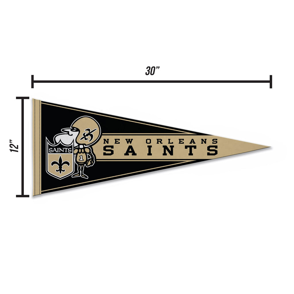 Rico Industries Nfl Football New Orleans Saints Retro 12'' X 30'' Felt Wall D  Cor Pennant - Great For Home/Bed Room/Man Cave D
