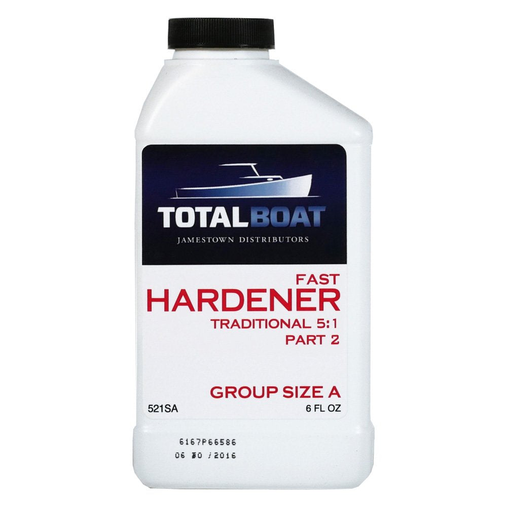 Total Boat 5:1 Epoxy Fast Hardener 6 Ounces (For Quart Of Resin), Clear Amber