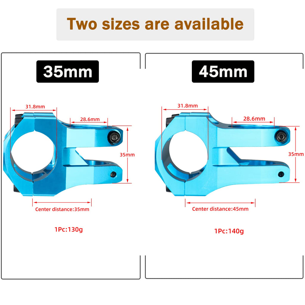 Cysky 31.8 Stem 45Mm Mtb Stem Mountain Bike Stem Riser Handlebar Short Stem For Most Road Bike Stem, Mtb Stem, Bmx Stem, Bicycle