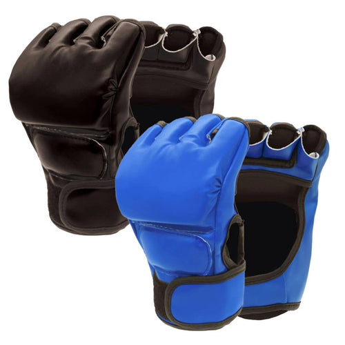 2 Pairs Boxing Gloves for Men and Women, Open Palm MMA Gloves, Padded PU Leather Sparring Gloves for Boxing, Kickboxing, Muay Th