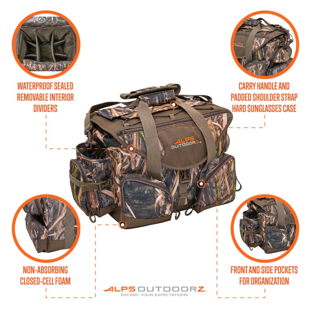 Alps Outdoorz Deluxe Floating Blind Bag - Standard Size, Mossy Oak Shadow Grass Habitat - Waterproof Hunting Duffel Bag, With Re