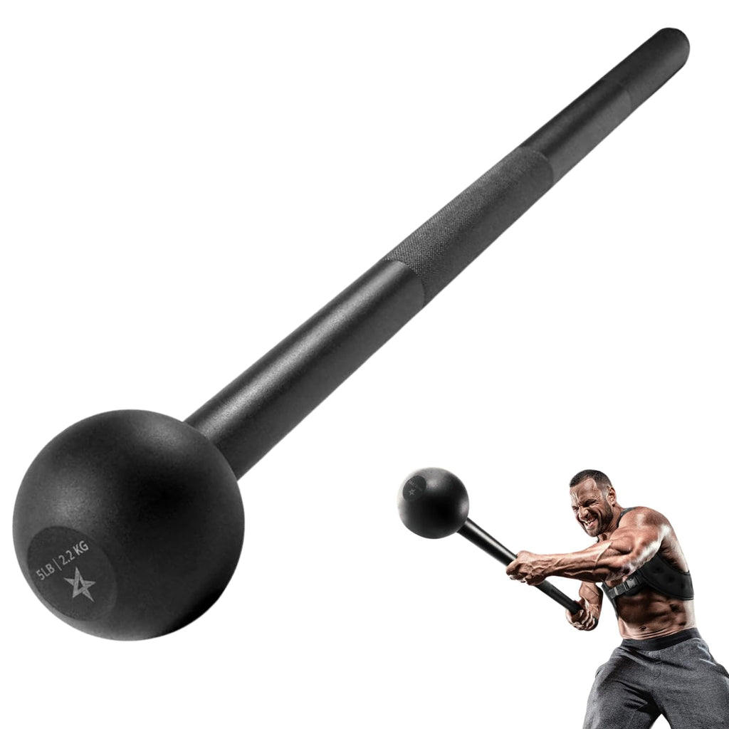 Yes4All Steel Mace Bell For Strength Training, Shoulder, Grips & Forearms Workouts - 5 Pounds