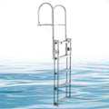 VEVOR Retractable Dock Ladder, 5 Steps, Aluminum Alloy Pontoon Boat Swim Ladder, with Non-Slip Wide Steps, 350 lbs Weight Capaci