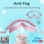 Seago Swim Goggles 2 Pack Anti-Fog Anti-Uv Wide View Swimming Goggles With Uv Protection|Adjustable|Anti Fog For Kids 3-15, Ligh
