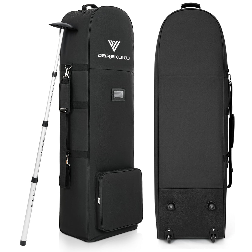Darekuku Soft-Sided Golf Travel Bag For Airlines With Detachable Shoulder Straps, Foldable Golf Club Cover Travel Case With Whee