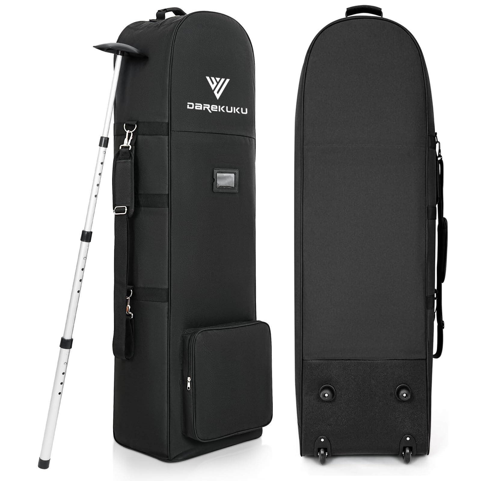 Darekuku Soft-Sided Golf Travel Bag For Airlines With Detachable Shoulder Straps, Foldable Golf Club Cover Travel Case With Whee