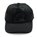 The Tie Hub Black Trucker Cap With Embossed Tiger Patch Unisex Adjustable Snapback Trucker Cap