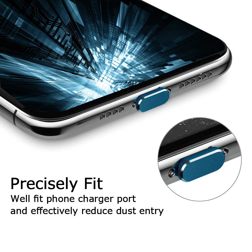 Viwieu Metal Anti Dust Plug Compatible With Iphone 14 13 12 11 X Xs Xr 8 7 Se Mini Plus Pro Max Ipad Airpods, 2 Pack Lightning C