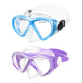 (2PCS Blue Blue&Purple) ACQCES Kids Swim Goggles Snorkel Diving Mask for Boys Girls Ages 5-15, Two-Color Anti-Fog Swimming Goggl