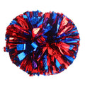 Lovecheer 2Pcs Pom Poms Cheerleading Blue And Red Metallic Cheerleader Pom Poms With Handle For Dance Party Sports Spirits