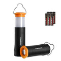EverBrite 2-in-1 Mini Lanterns and Flashlights with 3 Modes, 2 Pack Portable Outdoor LED Zoomable Torches, AAA Batteries Include