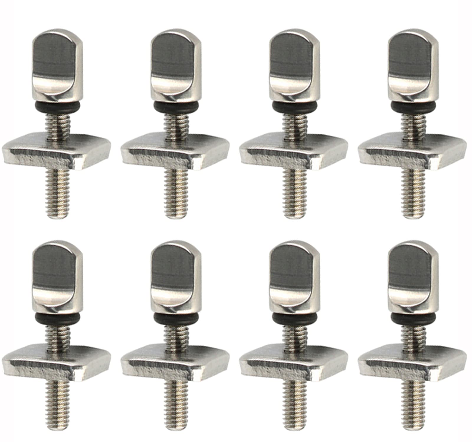 DSHE 8PCS Stainless Steel Fin Screw No Tool Thumb Fin Screws and Plates Surfing Accessories for Surfboard Surf Longboard Paddleb