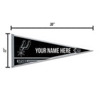 Rico Industries Nba Basketball San Antonio Spurs Personalized - Custom 12'' X 30'' Soft Felt Pennant - Ez To Hang