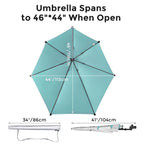 G4Free Upf 50+ Adjustable Beach Umbrella Xl With Universal Clamp For Chair, Golf Bags, Stroller, Wheelchair, Bleacher, Patio(Lak