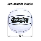Gosports 12 Inch Xl Inflatable Volleyball, 3 Pack - Easier Rallies On An Epic Scale For All Skill Levels