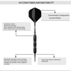 Sanfeng Professional Soft Tip Darts Set 20 Grams W/ 50 O-Rings- 30 Darts Plastic Tip + Black Aluminum Shafts + 6 Standard Flight