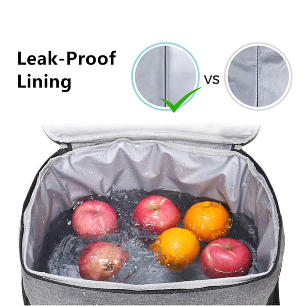 Gaderth Cooler Bag, Collapsible Cooler Bag, Large Lunch Bag 12 Can (10L), Insulated Leakproof Soft Sided Cooler Bag, Portable Be