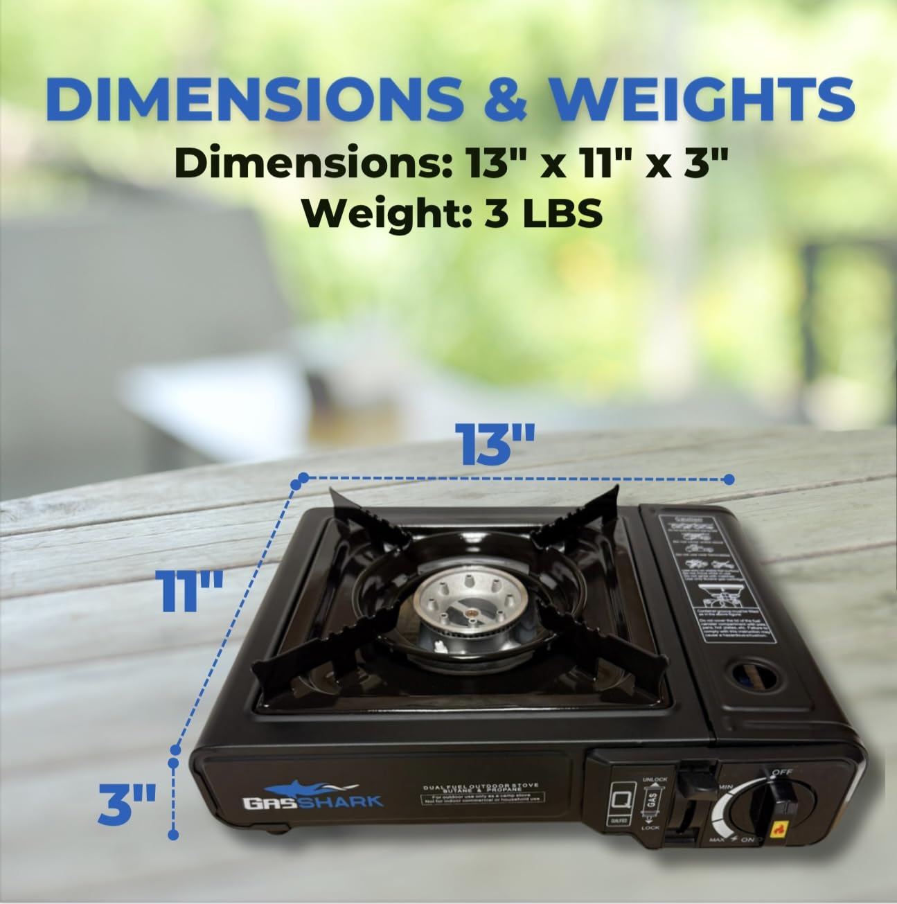 Dual Fuel Propane Or Butane Portable Stove | 12,000 Btus | Camping Stove | Outdoor Cooking And Emergency Kit | Propane Hose And