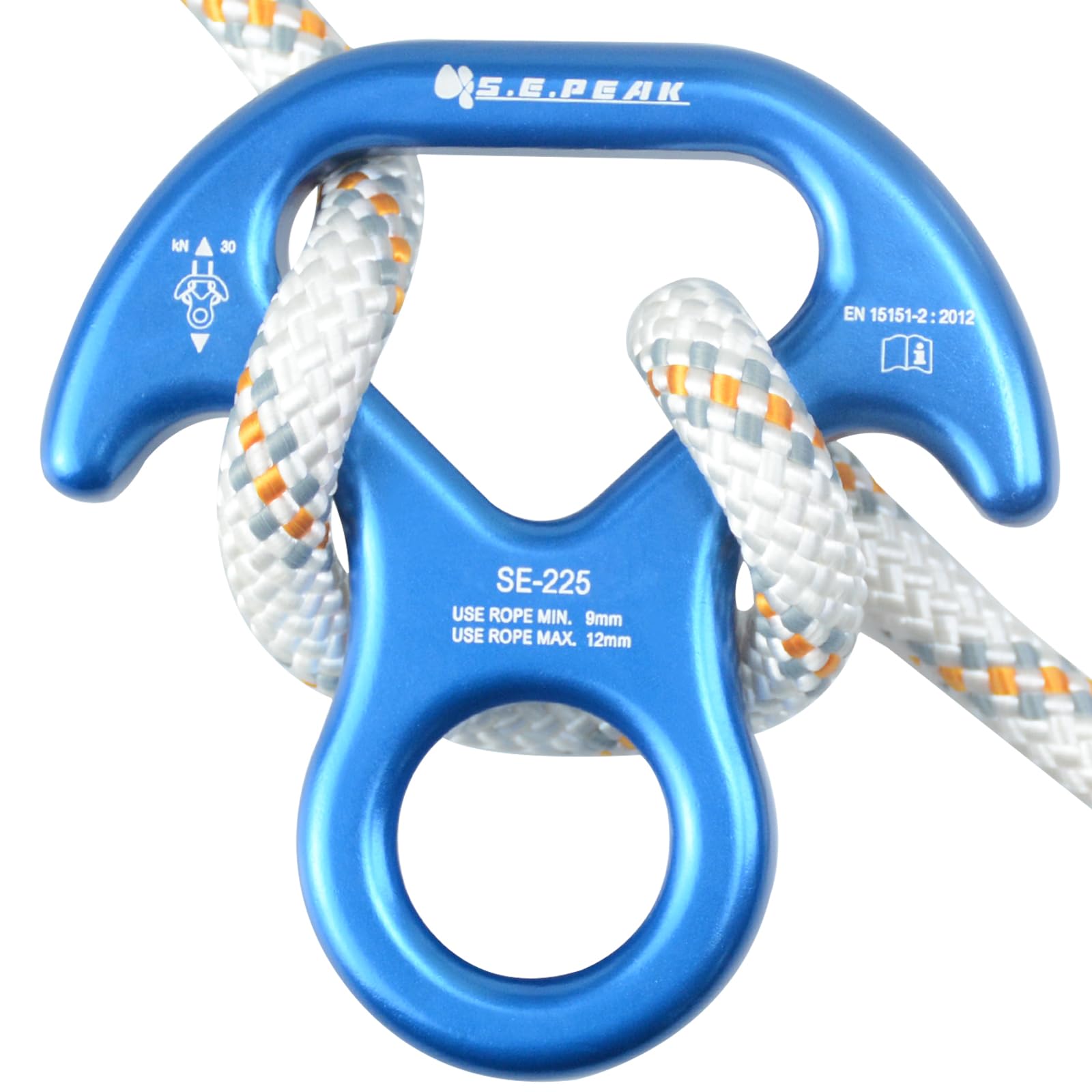 S.E.PEAK 30kN Rescue Figure 8 Descender with Bent-Ear, Rappelling Gear Downhill Equipment Belay Device for Rock Climbing/Aluminu