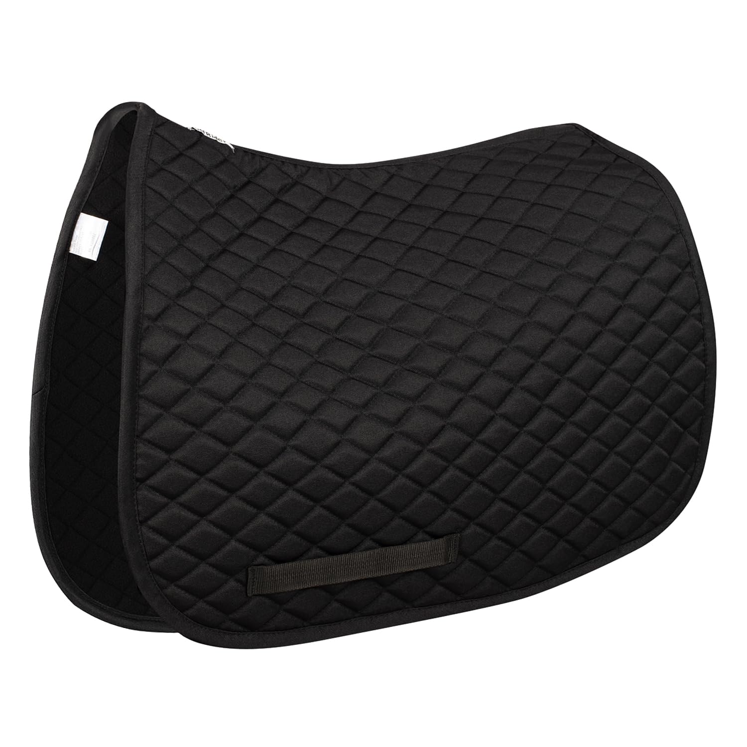 TuffRider Basic Pony Saddle Pad - Diamond Quilted, Flannel Lined, Breathable Schooling Pad for Horses - Black