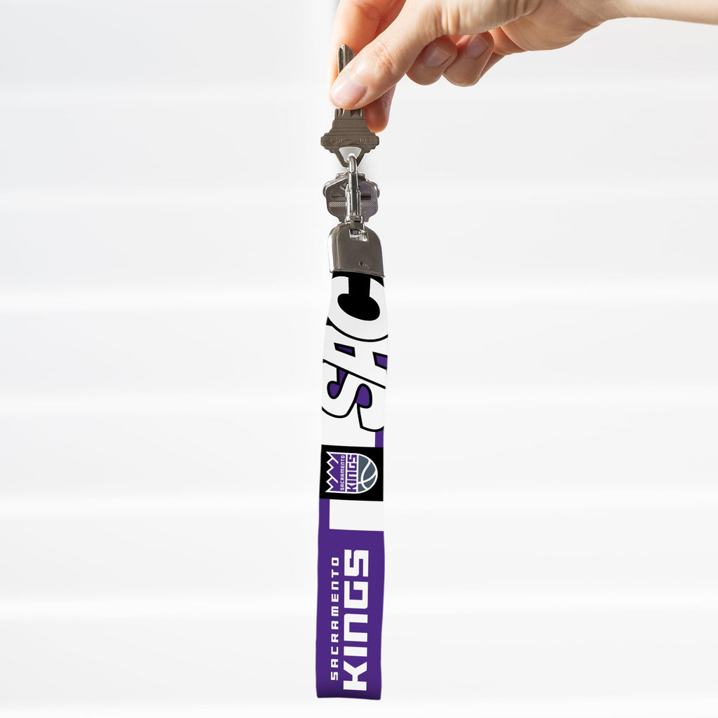 Rico Industries Nba Basketball Sacramento Kings Wrist Lanyard Key Chain, Cute Wristlet Strap Keychain Holder For Women Men Car K
