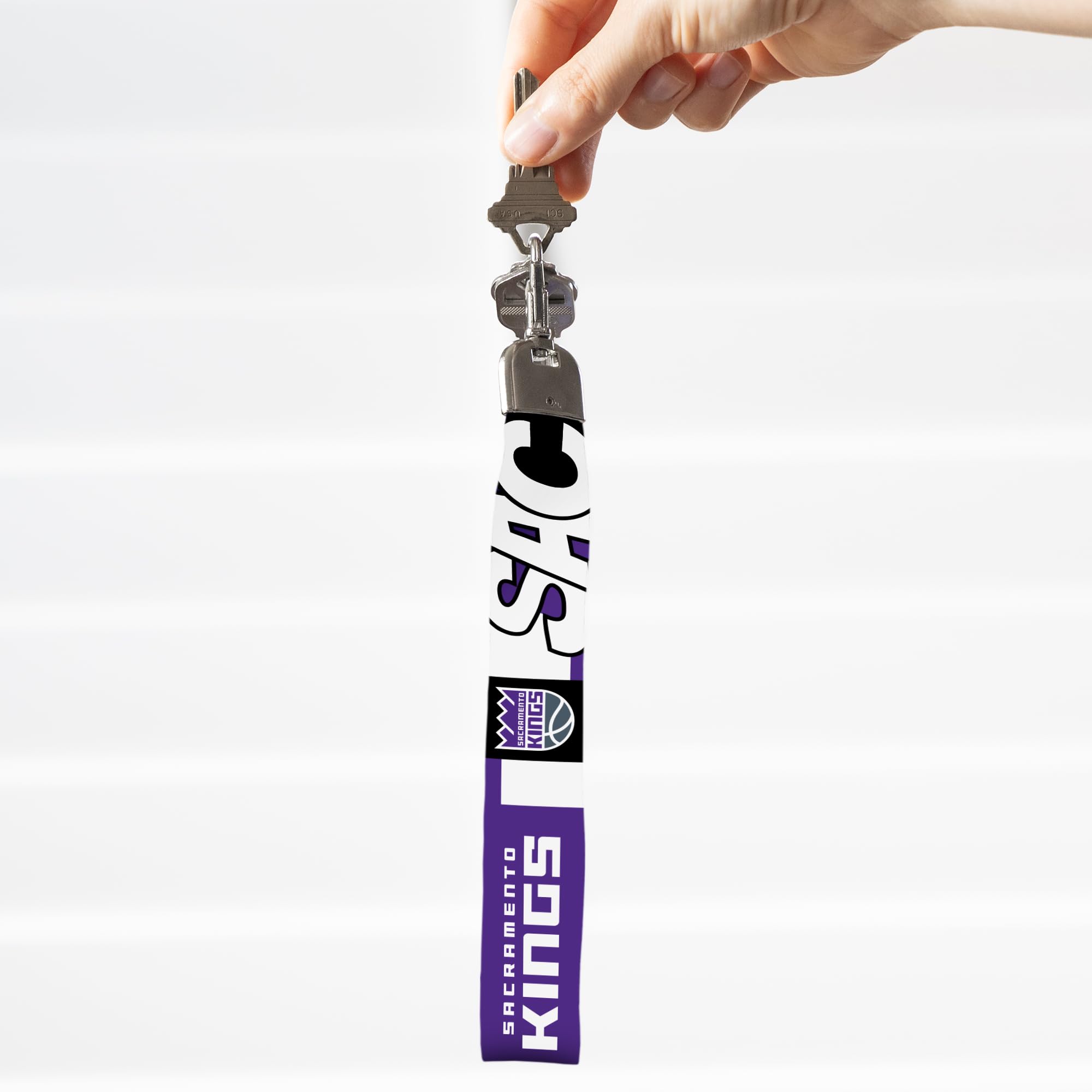 Rico Industries Nba Basketball Sacramento Kings Wrist Lanyard Key Chain, Cute Wristlet Strap Keychain Holder For Women Men Car K