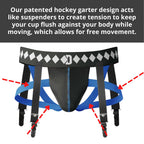 Diamond Mma 3-In-1 Hockey Garter Belt System - Complete With Athletic Cup, Garter, And Jock - Shift-Proof Groin Protection For H