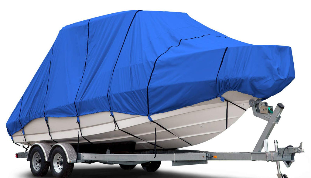 Budge B-620-X8 Blue 24-26 Long (Beam Width up to 106) 600 Denier Waterproof Breathable Hard/T-Top Boat Cover