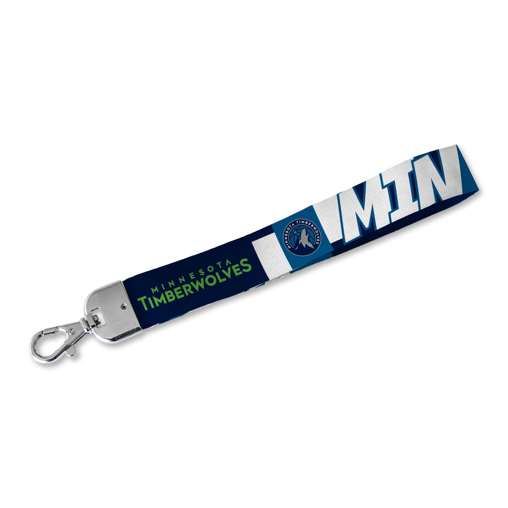Rico Industries Nba Basketball Minnesota Timberwolves Wrist Lanyard Key Chain, Cute Wristlet Strap Keychain Holder For Women Men