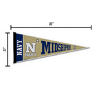 Rico Industries Ncaa Naval Academy Midshipmen Exclusive 12'' X 30'' Felt Wall D  Cor Pennant - Great For Home/Bed Room/Man Cave