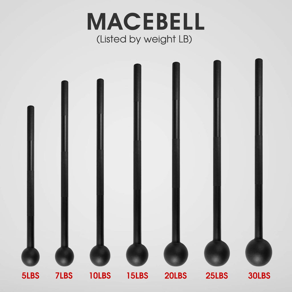 Yes4All Steel Mace Bell For Strength Training, Shoulder, Grips & Forearms Workouts - 15 Pounds