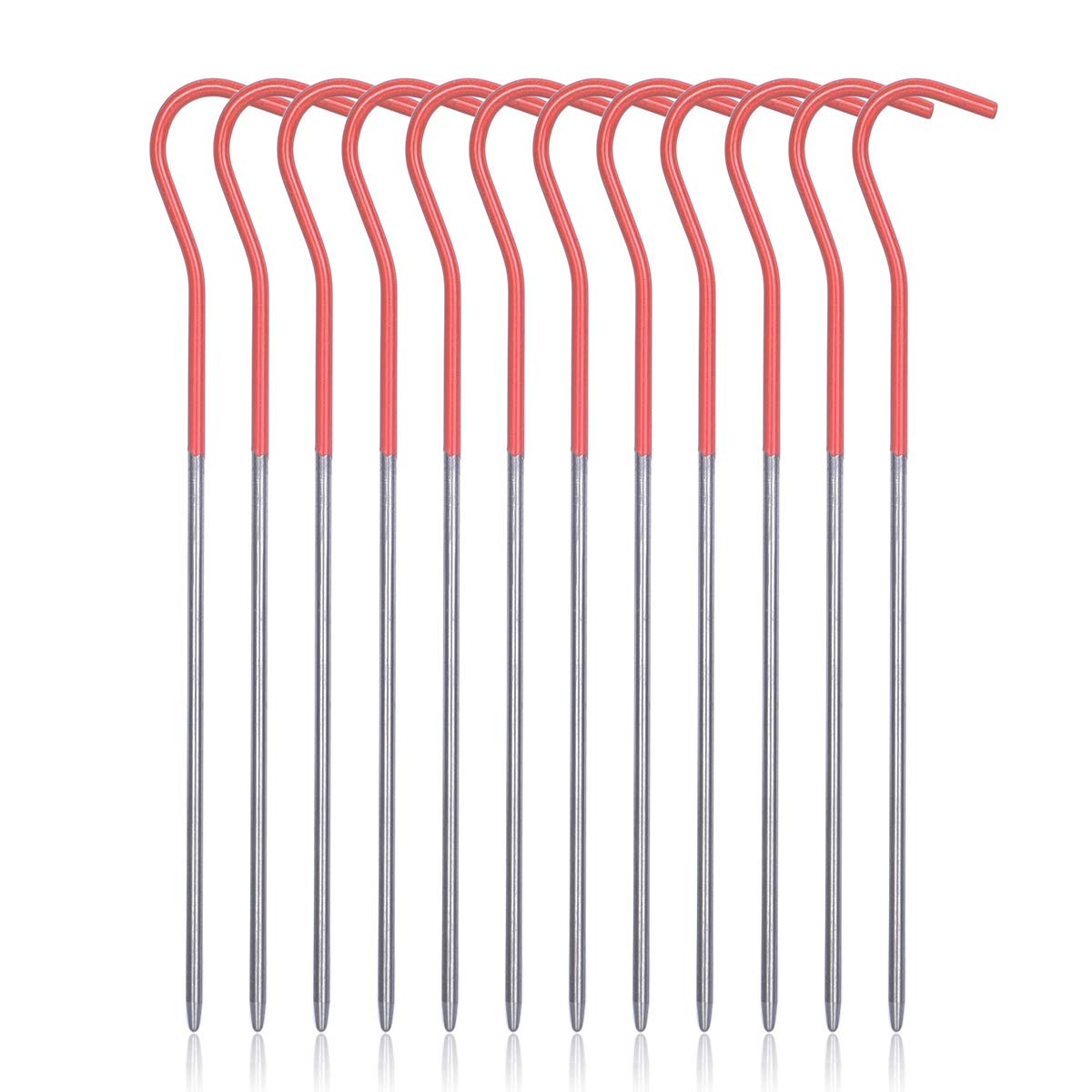 iBasingo 12pcs/lot Titanium Alloy Pegs Outdoor Camping Tent Stakes Portable Elbow Grass Tent Nail A-Ti4001P