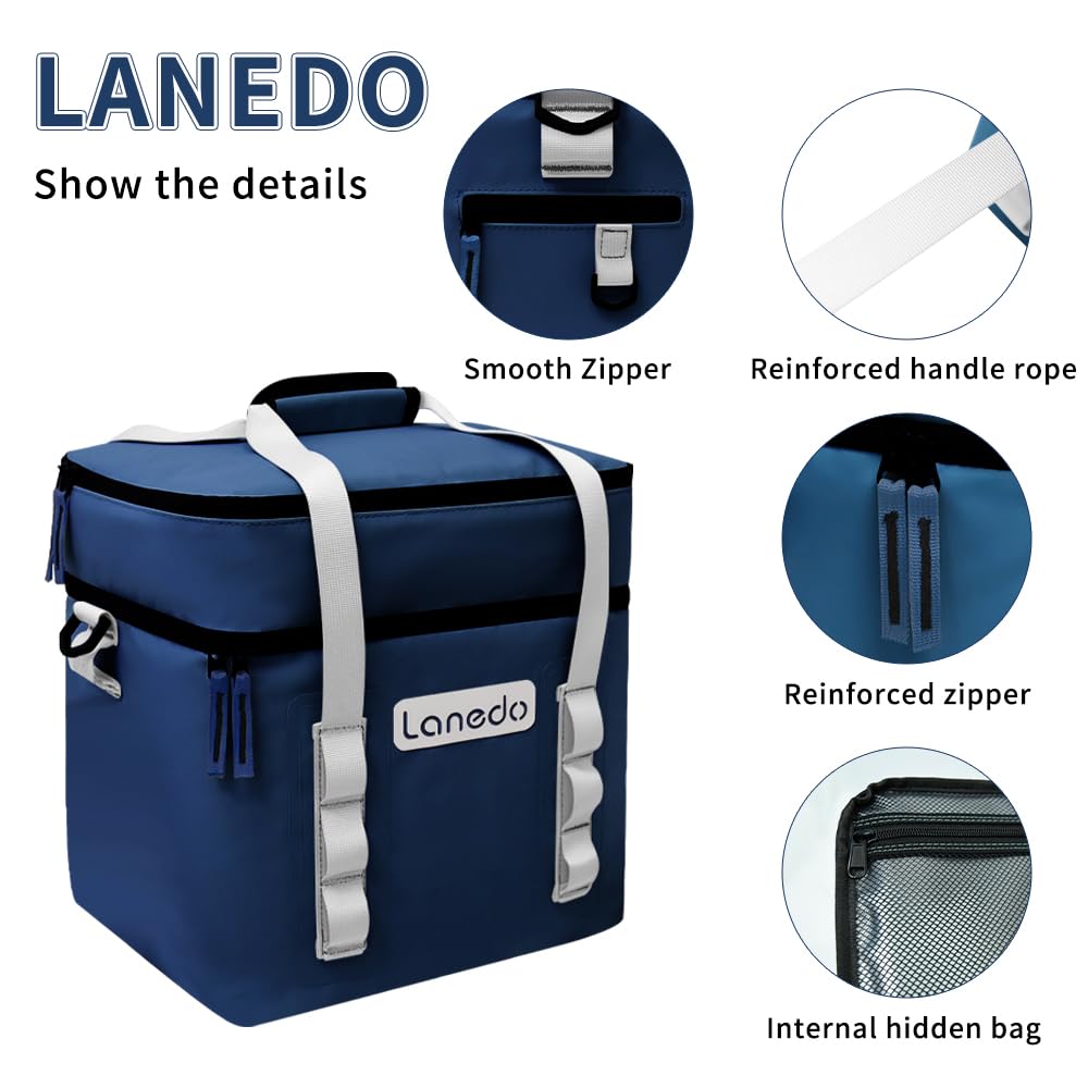 Lanedo Neptune Lunch Soft Cooler 20 Can, Insulated Bag Portable Ice Chest Box For Lunch, Beach, Drink, Beverage, Travel, Camping