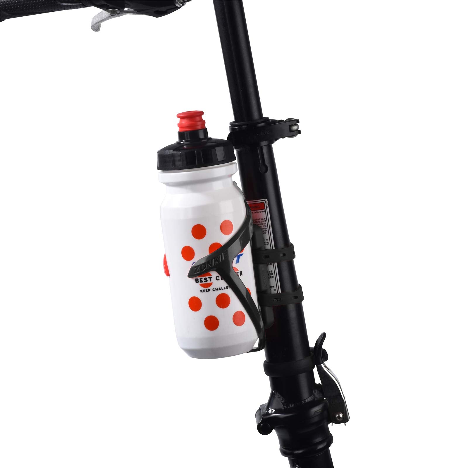 Zonkie Bicycle Bottle Cages, Plastic Bike Bottle Holder With Cage Mounting Base (Black)