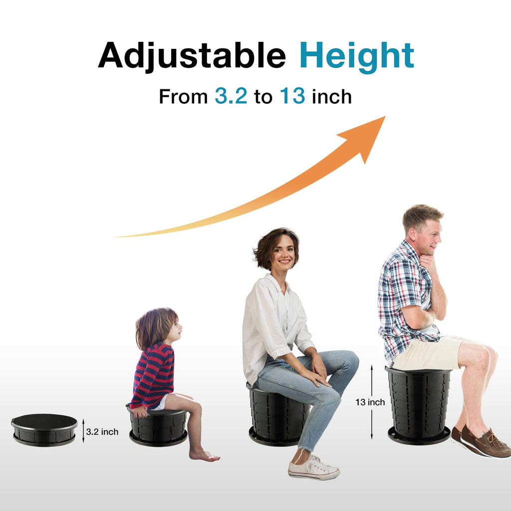Triptips Upgrade Retractable Portable Toilet For Travel, Adjustable Height Camping Toilet For Adults Kids, Foldable Toilet For C