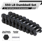Wf Athletic Supply Rubber Coated Hex Dumbbell Set, Multiple Choices Available - Dumbbells With Rack Stand And Mat, Or Dumbbells