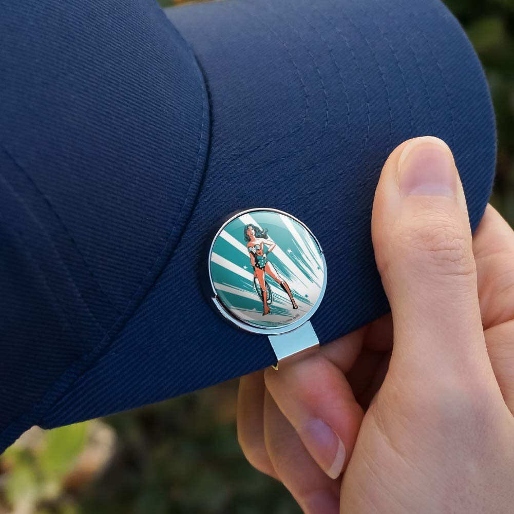 Graphics & More Wonder Woman Flashing Lights Golf Hat Clip With Magnetic Ball Marker
