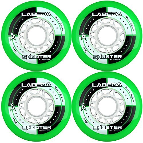 Labeda Wheels Inline Roller Hockey Shooter All Purpose Green 76Mm 83A X4