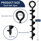 Eurmax Usa Canopy Tent Stakes Dog Tie Out Stakes Corkscrew Shape Steel Trampoline Stakes With Iron Rod Installation Tool & 4 Win