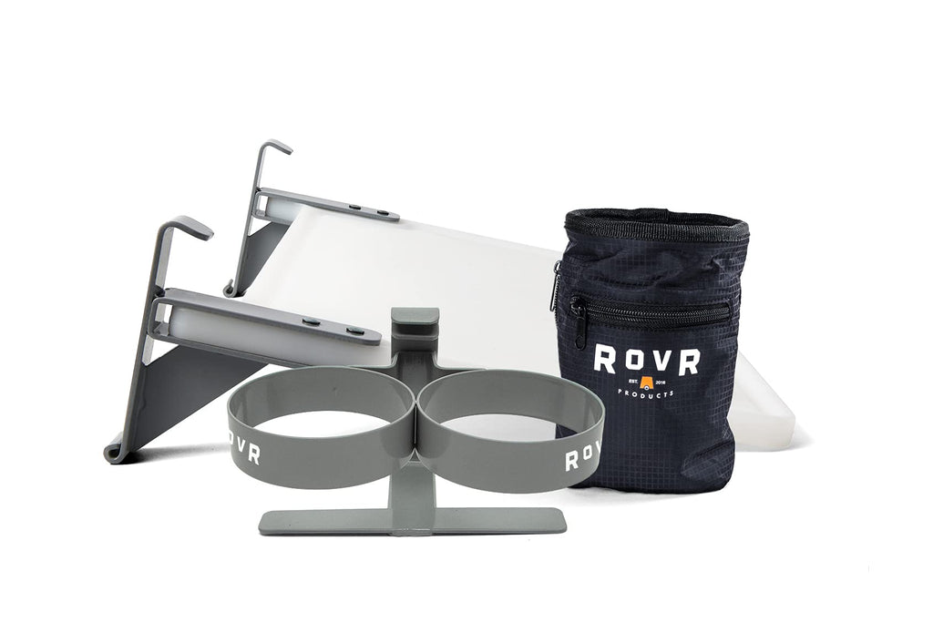 Rovr Accessories Essential Pack - Includes Dual Cup Holder, Prep Board, And Storage Bag - Compatible With Rollr 45, 60, 80 Wheel