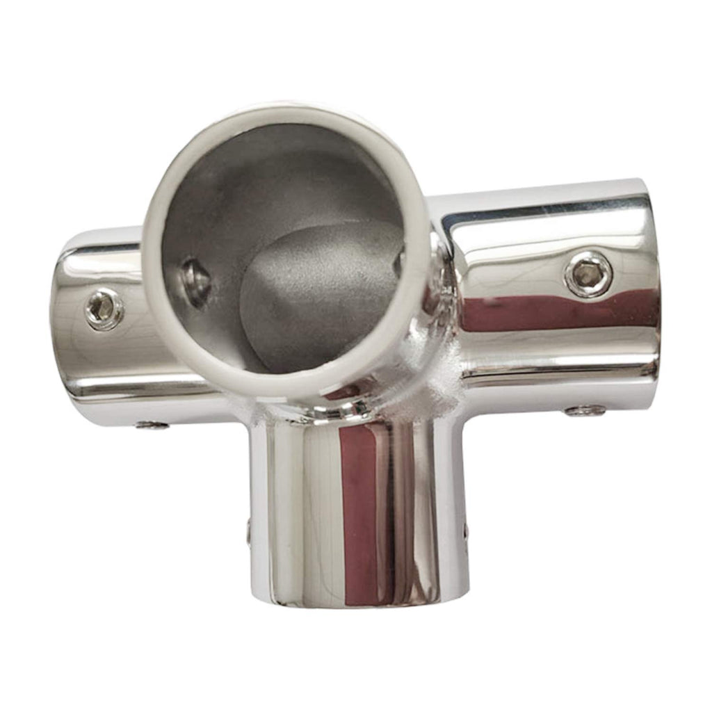 Nrc&Xrc Marine Grade 316 Stainless Steel Mirror Polished Hand Rail Fitting-90 Degree 1Inch 4 Way Corner Elbow,1 Inch Pipe Hand R