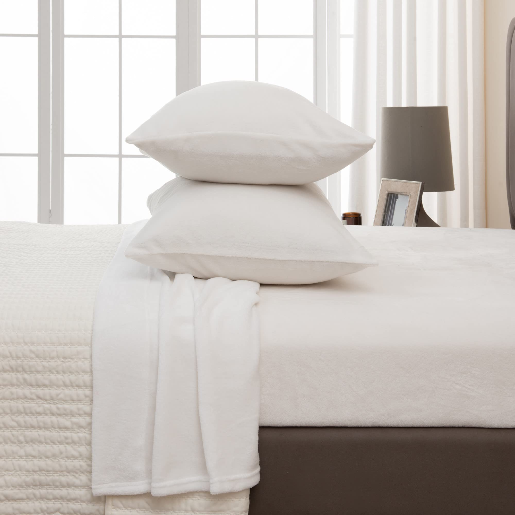 Great Bay Home Micro Fleece Extra Soft Cozy Velvet Plush Solid Sheet Set Deluxe Bed Sheets With Deep Pockets Velvet Luxe Collect