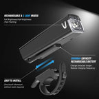 Wgge Ultra Bright Usb Rechargeable Bike Light Set,Powerful Bicycle Front Headlight And Back Taillight,Easy To Install For Night